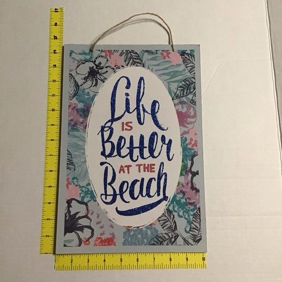 NWT Beach Wall Signs Bright Colors Life is Better at the Beach - Picture 2 of 3